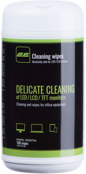 Влажные салфетки 2E Cleaning Wipes 10x10 для очистки экранов, электроники и стекла