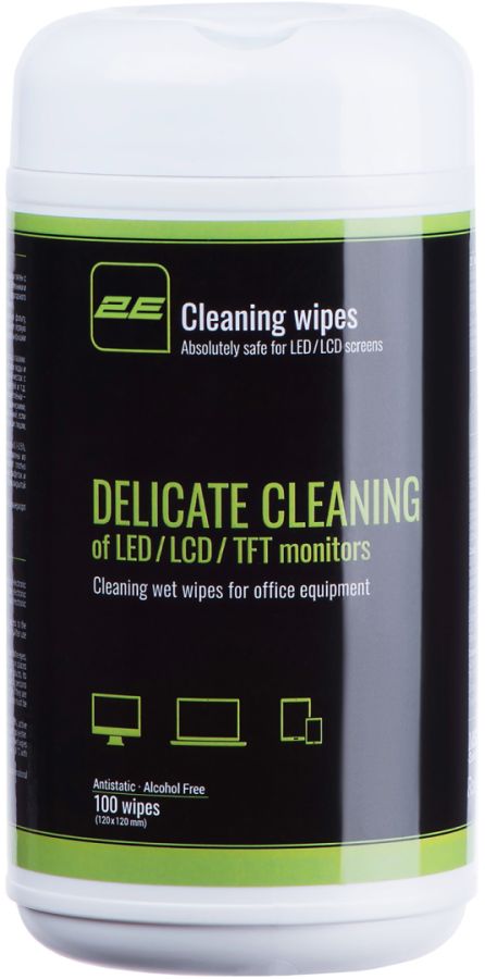 Вологі серветки 2E Cleaning Wipes 12x12 для очищення екранів, електроніки і скла