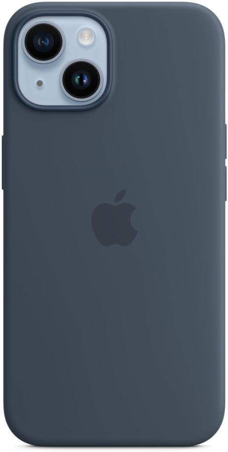 Чехол Apple Silicone Case with MagSafe для Apple iPhone 14 (Storm Blue)