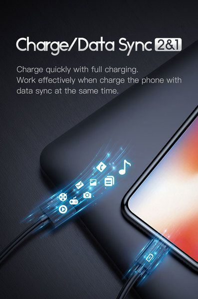 Кабель T-PHOX Nets T-C801 Type-C - 0.3m Black (6500940) 