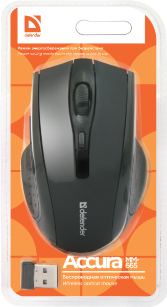 Миша Defender Accura MM-665 Wireless Black (52665) (6335876) 