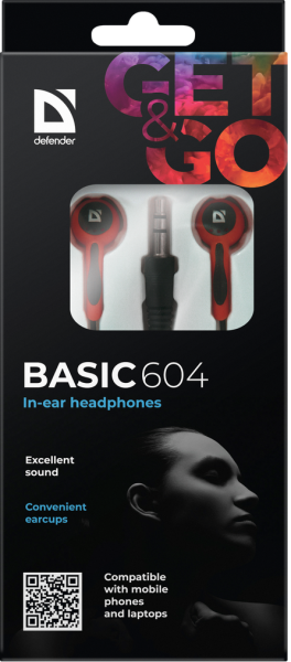 Навушники Defender Basic-604 Black-Red (63605) (6239436) 