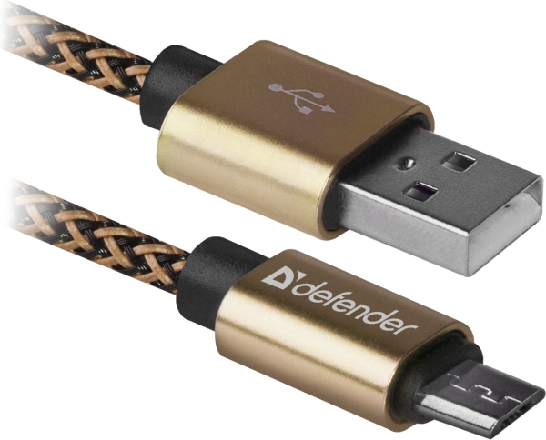 Кабель Defender USB08-03T USB(AM)-MicroBM 1.0m, Gold (87800) (6488846) 