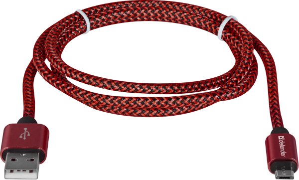 Кабель Defender USB08-03T USB(AM)-MicroBM 1.0m, Red (87801) (6488847) 