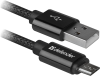 Кабель Defender USB08-03T PRO USB2.0, AM-MicroBM Black, 1m (87802) (6499806) 