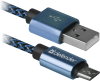Кабель Defender USB08-03T USB(AM)-MicroBM 1.0m, Blue (87805) (6488848) 