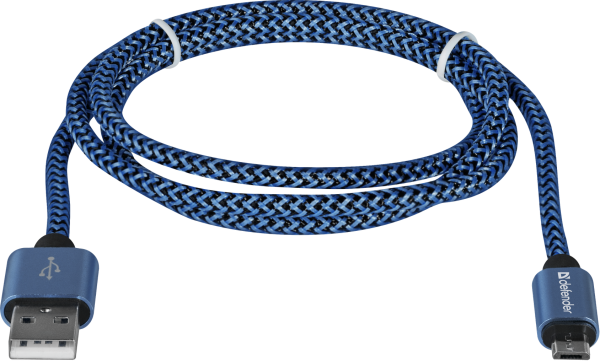 Кабель Defender USB08-03T USB(AM)-MicroBM 1.0m, Blue (87805) (6488848) 