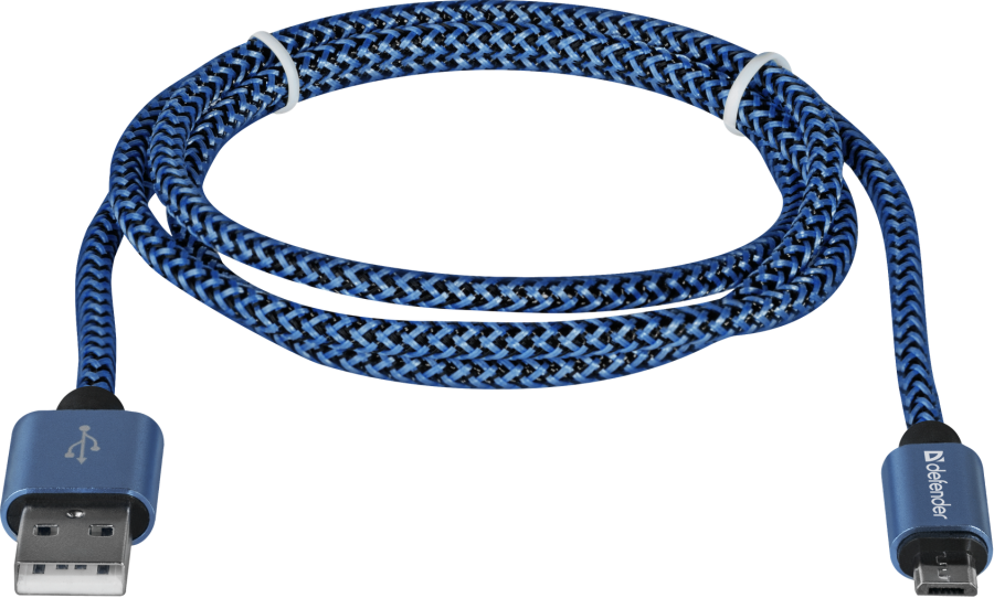 Кабель Defender USB08-03T USB(AM)-MicroBM 1.0m, Blue (87805) (6488848) 