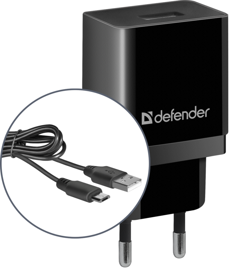 Мережевий зарядний пристрій Defender UPС-11 1xUSB, 5V/2.1А, Кабель micro-USB (83556) (6514095) 