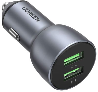 Автомобільний зарядний пристрій Ugreen CD213 36W 2xUSB QC 3.0 3A Car Charger (Dark Blue) (6689298) 