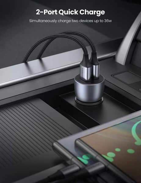 Автомобільний зарядний пристрій Ugreen CD213 36W 2xUSB QC 3.0 3A Car Charger (Dark Blue) (6689298) 