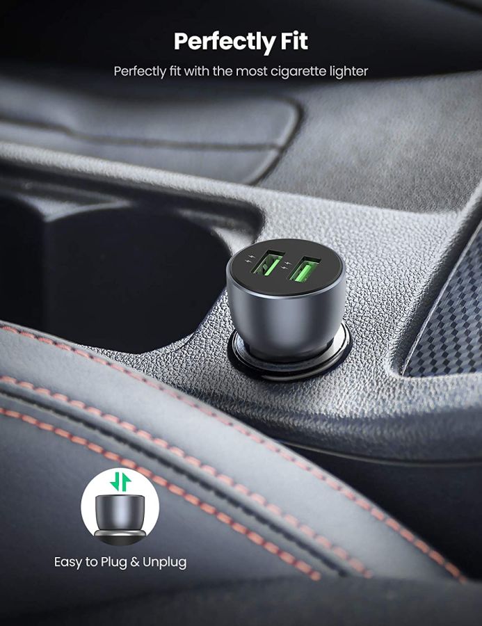 Автомобільний зарядний пристрій Ugreen CD213 36W 2xUSB QC 3.0 3A Car Charger (Dark Blue) (6689298) 
