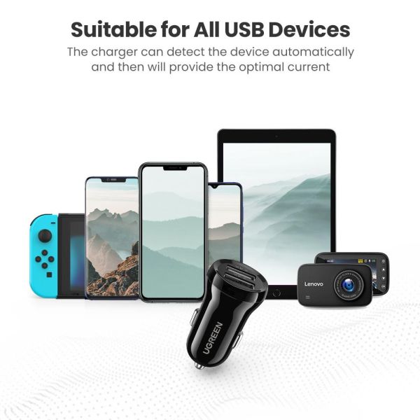 Автомобільний зарядний пристрій Ugreen ED018 24W 2xUSB Car Charger (Black) (6689291) 