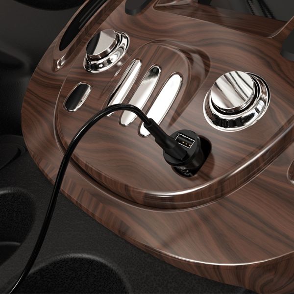 Автомобільний зарядний пристрій T-PHOX Charger Set 2.4A Dual+MicroUSB cable 1.2m (Black) (6703390) 