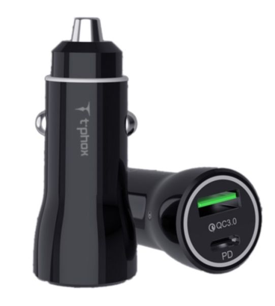 Автомобільний зарядний пристрій T-PHOX Rapid T-C08 Car Charger PD20W + QC3.0 18W (Black) (6786341) 