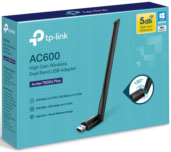 USB-адаптер TP-Link Archer T600U Plus AC600 USB2.0 (6706083) 