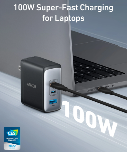 Мережевий зарядний пристрій ANKER PowerPort 736 Nano II - 100W 2xUSB-C PD & 1xPIQ GaN  (6837239) 