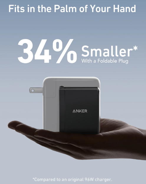 Мережевий зарядний пристрій ANKER PowerPort 736 Nano II - 100W 2xUSB-C PD & 1xPIQ GaN  (6837239) 