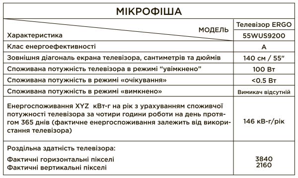 LED-телевізор ERGO 55WUS9200 (6861518) 