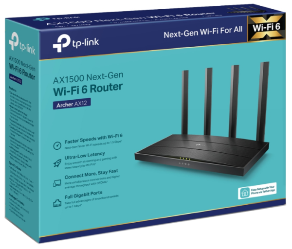 Бездротовий маршрутизатор TP-Link Archer AX12 AX1500  (6894791) 