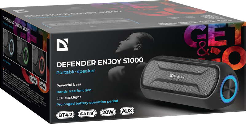Портативна акустика Defender Enjoy S1000 Black (65688) (6896178) 