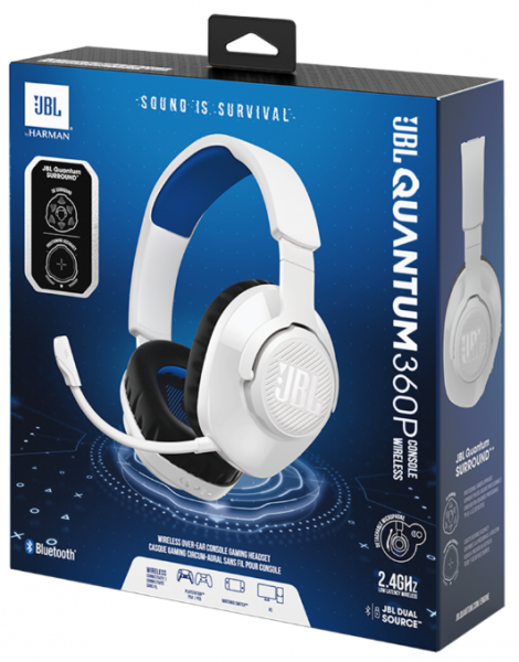 Гарнітура JBL QUANTUM 360P Console Wireless White (JBLQ360PWLWHTBLU) (6900177) 