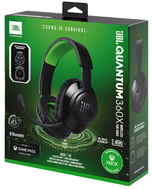 Гарнітура JBL QUANTUM 360X Console Wireless Black (JBLQ360XWLBLKGRN) (6900178) 