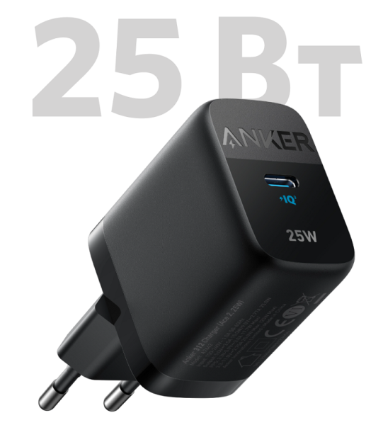 Мережевий зарядний пристрій Anker PowerPort 312 - 25W USB-C Black (6908153) 