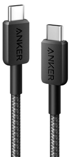 Кабель Anker 322 USB-C to USB-C - 0.9m Nylon Black (6926988) 