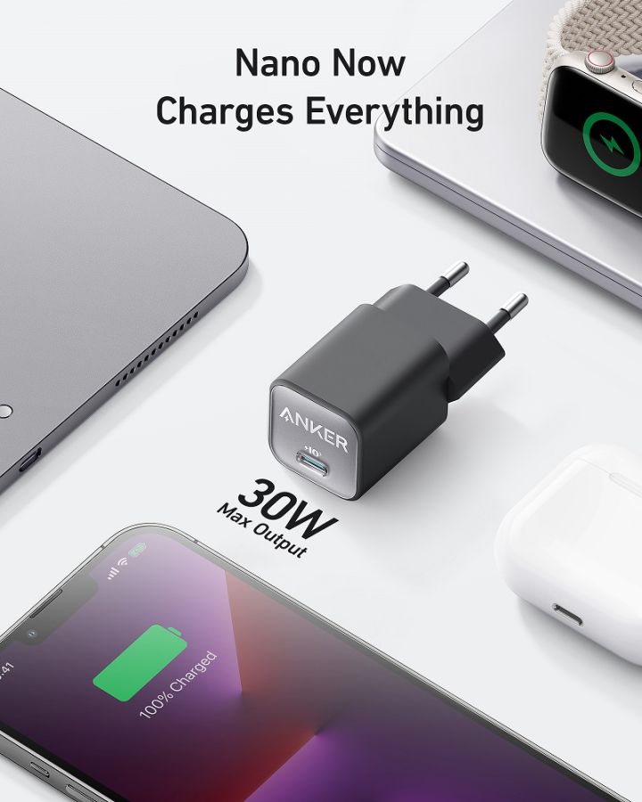 Мережевий адаптер Anker PowerPort 511 - 30W USB-C PD (Purple)