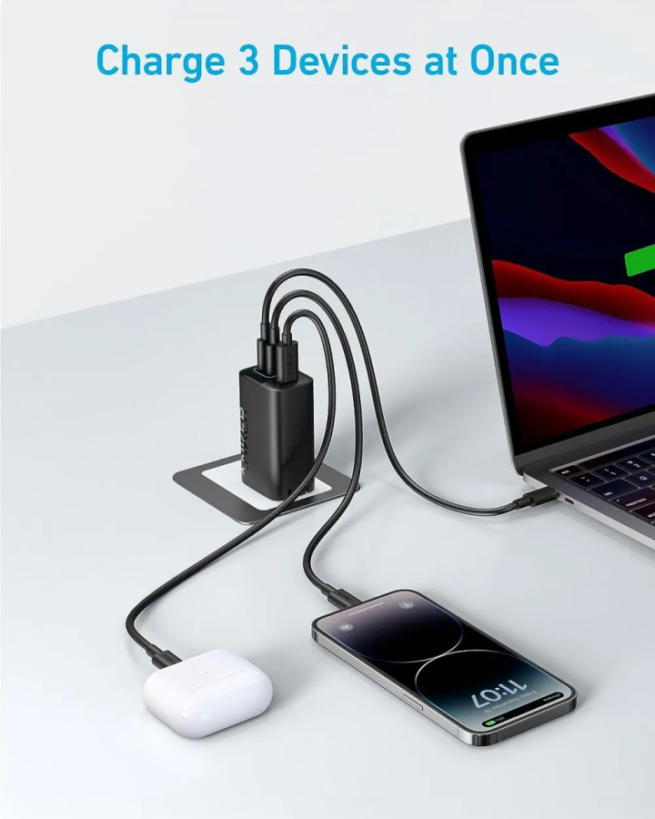 Мережевий зарядний пристрій Anker PowerPort 336 - 67W 2xPD & 1xPIQ PPS Black (6926990) 