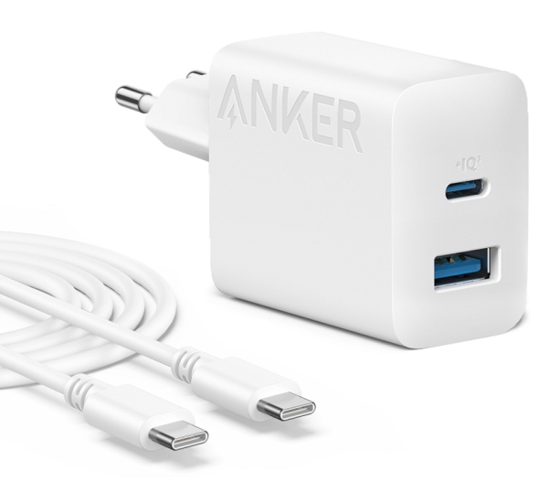 Мережевий зарядний пристрій Anker PowerPort - 20W USB-C&USB-A + USB-C cable White (6924822) 