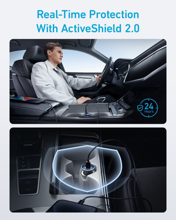 Автомобільний зарядний пристрій Anker PowerDrive 323 - 30W PD + 22.5W USB-A Black (6940427) 