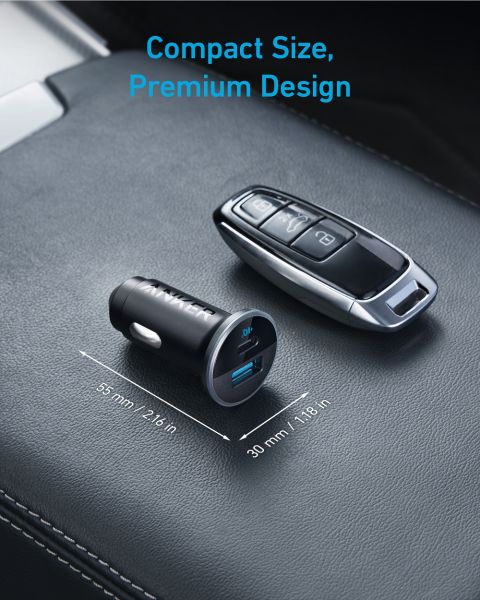 Автомобільний зарядний пристрій Anker PowerDrive 323 - 30W PD + 22.5W USB-A Black (6940427) 