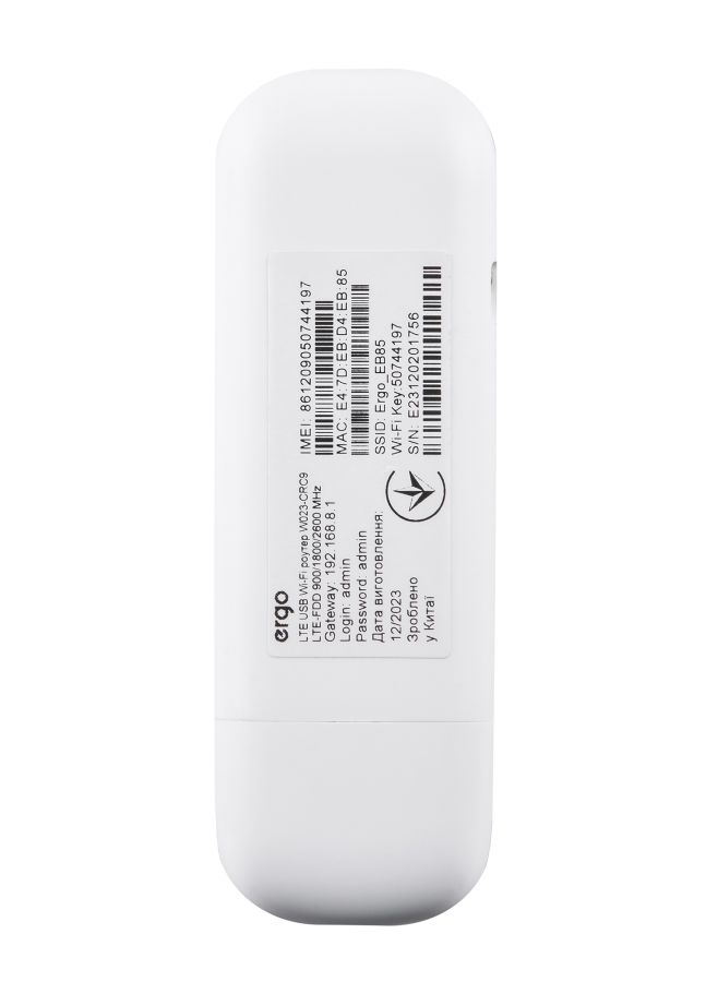 LTE USB Wi-Fi роутер ERGO W023-CRC9 (6931820) 
