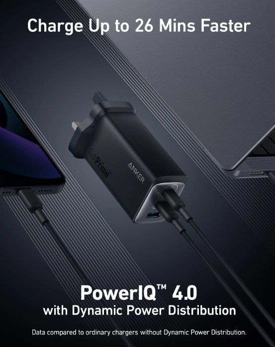 Мережевий зарядний пристрій Anker PowerPort 737 GaNPrime - 120W 2xPD & 1xPIQ PPS/DPDS Black - UK plug (6962340) 