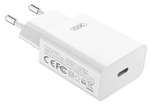 Мережевий зардний пристрій XO L126 - 20W PD Single port USB-C White (6974570) 