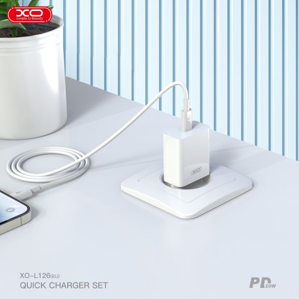 Мережевий зардний пристрій XO L126 - 20W PD Single port USB-C White (6974570) 