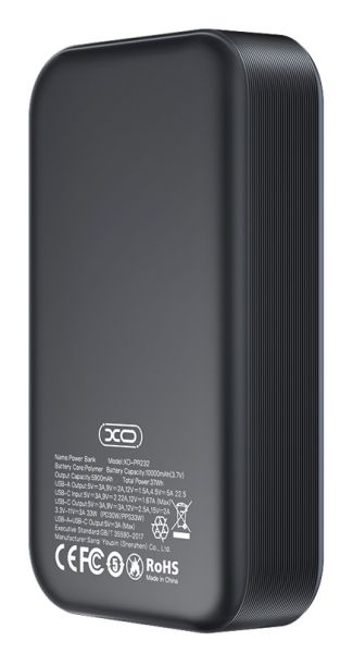 Портативний зарядний пристрій XO PR232 - 10000 mAh PD30W + PPS33W (Black)  (6974559) 