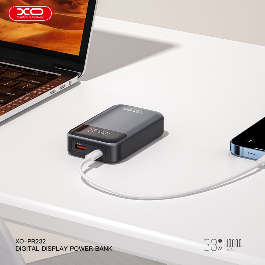 Портативний зарядний пристрій XO PR232 - 10000 mAh PD30W + PPS33W (Black)  (6974559) 