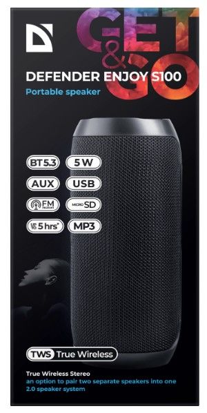 Портативна акустика Defender Enjoy S100 Black (65101) (6974735) 