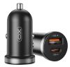 Автомобільний зарядний пристрій XO CC56 30W Mini Car Charger Type-C PD + USB-A Black (6974564) 