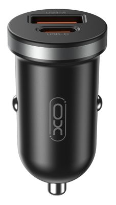 Автомобільний зарядний пристрій XO CC56 30W Mini Car Charger Type-C PD + USB-A Black (6974564) 
