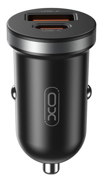 Автомобільний зарядний пристрій XO CC56 30W Mini Car Charger Type-C PD + USB-A Black (6974564) 