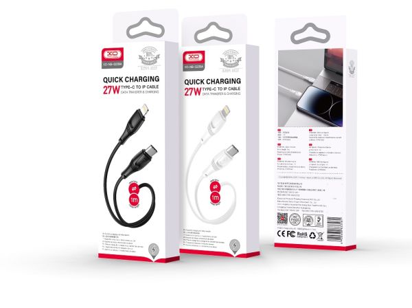 Кабель XO NBQ239A Zeus Series High Elastic Type-C to Lightning - 27W - 1m (Black) (6974576) 