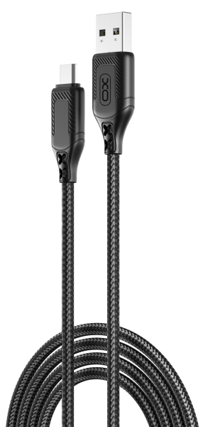 Кабель XO NB235 Zebra Series Braided USB-A to Micro - 1m (Black)  (6974583) 