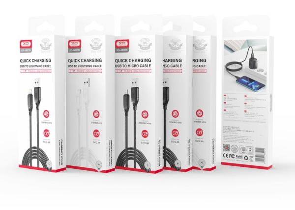 Кабель XO NB235 Zebra Series Braided USB-A to Micro - 1m (Black)  (6974583) 