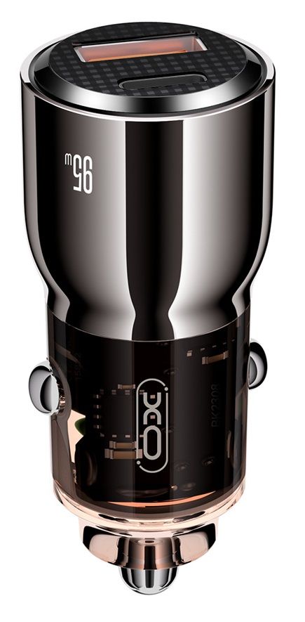 Автомобільний зарядний пристрій XO CC58 95W Car Charger Type-C PD 65W + USB-A 30W (Gray)  (6974562) 