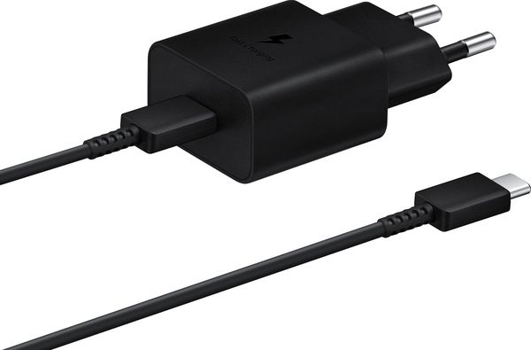 Мережевий зарядний пристрій Samsung 15W Power Adapter Type-C+Cable - Black (EP-T1510XBEGEU) (6972208) 