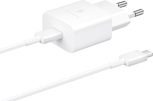 Мережевий зарядний пристрій Samsung 15W Power Adapter Type-C+Cable - White (EP-T1510XWEGEU) (6972209) 